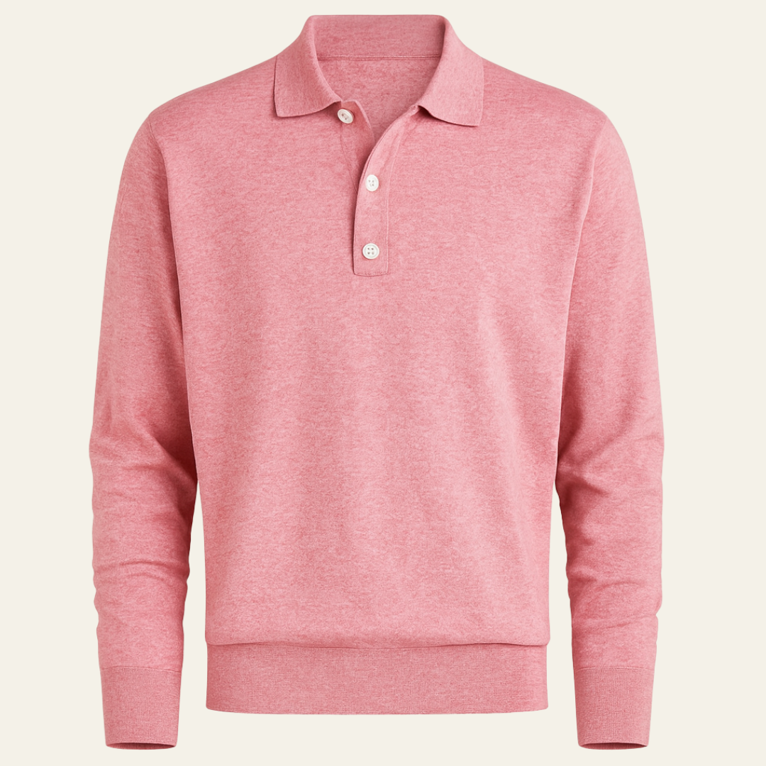Men’s Long-Sleeve Half-Button Polo