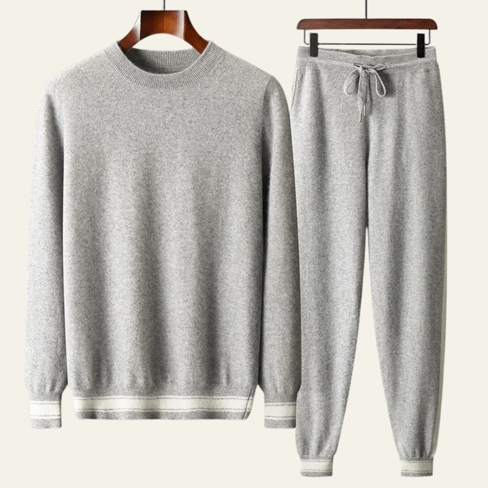 Men’s Wool Blend Lounge Set – Top & Trousers