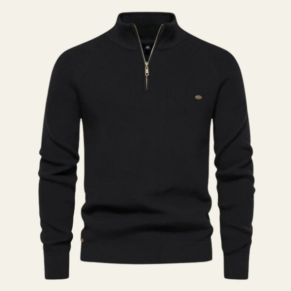The Hudson Zip-Neck Knit Pullover