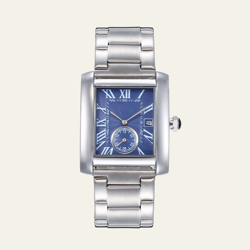 The Geneva Stainless Steel Rectangular Watch