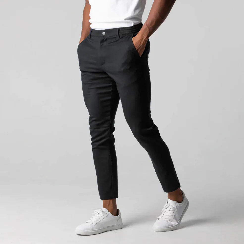 Men’s Slim Fit Stretch Pants | Tapered Leg Tailored Trousers