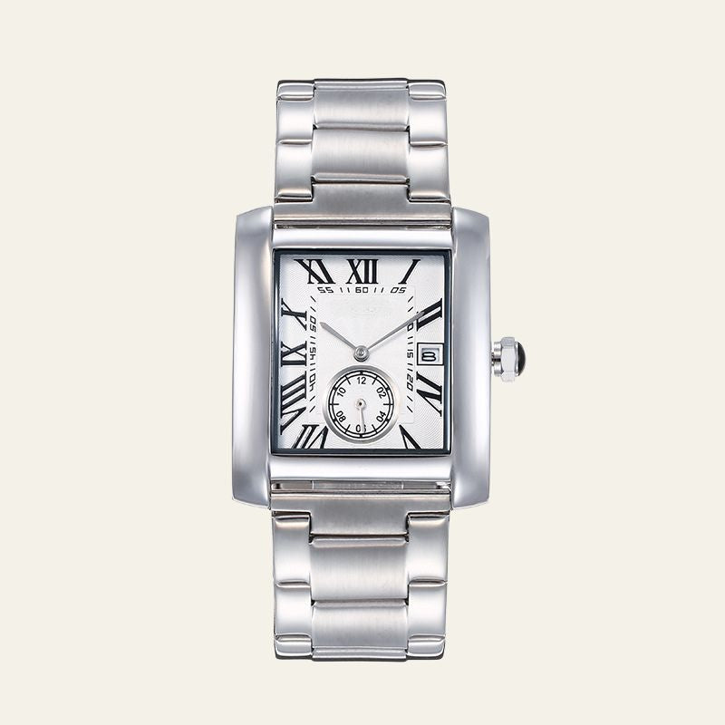 The Geneva Stainless Steel Rectangular Watch