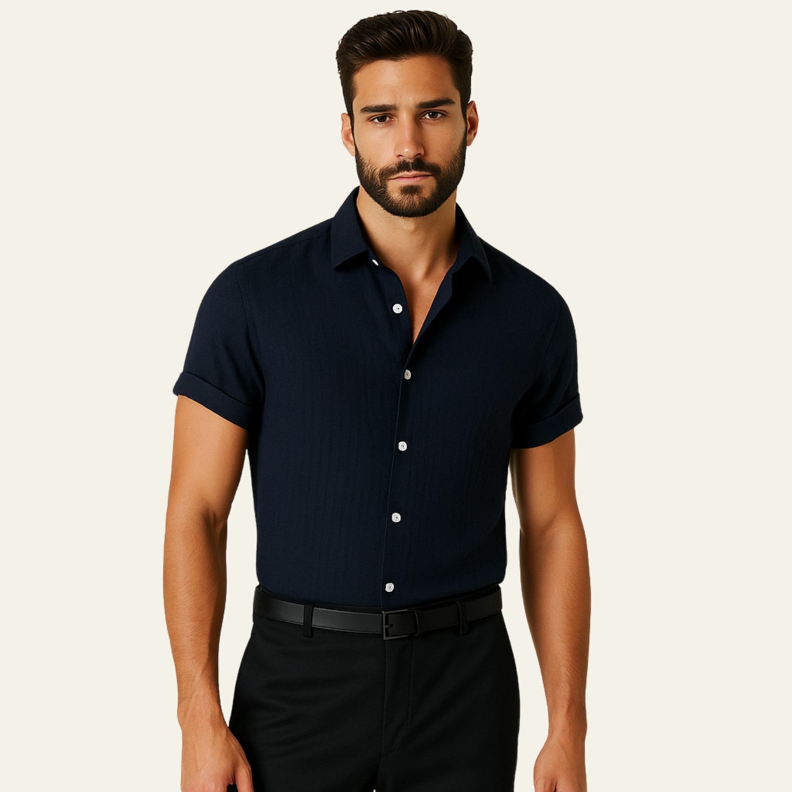 Men’s Lightweight Shirt | Polyester-Linen Fabric