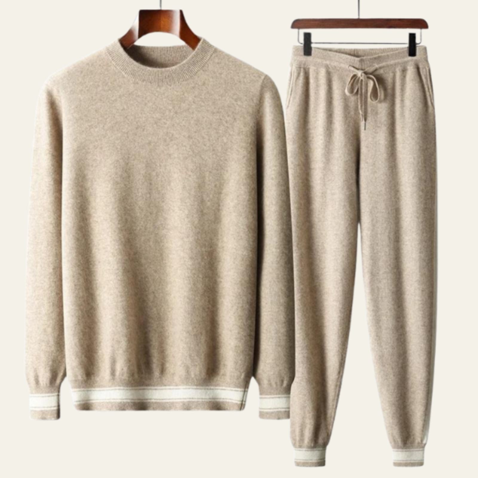 Men’s Wool Blend Lounge Set – Top & Trousers