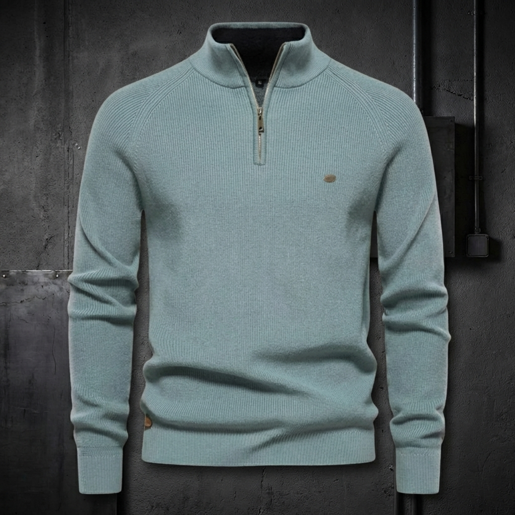 MEN’S PULLOVER | ZIP-NECK | KNIT | LONG SLEEVE