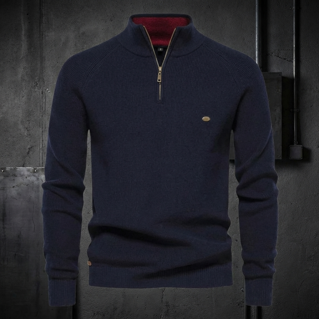 MEN’S PULLOVER | ZIP-NECK | KNIT | LONG SLEEVE