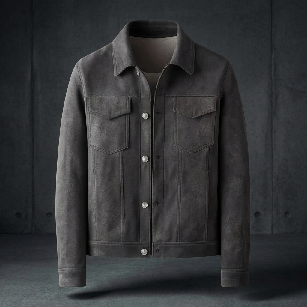 MEN’S JACKET | STRETCH SUEDE | LAPEL | SLIM FIT