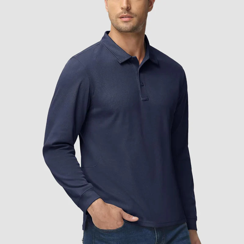 Men’s Long-Sleeve Polo | Quick-Dry Knit