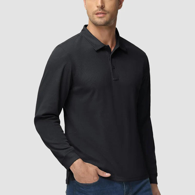 Men’s Long-Sleeve Polo | Quick-Dry Knit