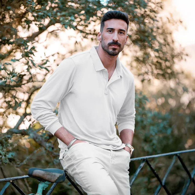 Men’s Long-Sleeve Polo | Quick-Dry Knit