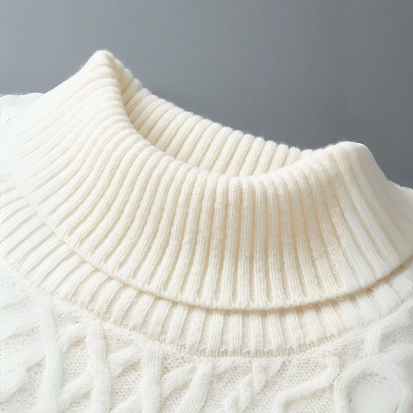 Men’s Merino Wool Cable Turtleneck Sweater
