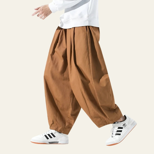 Men’s Elastic Waist Wide-Leg Trousers