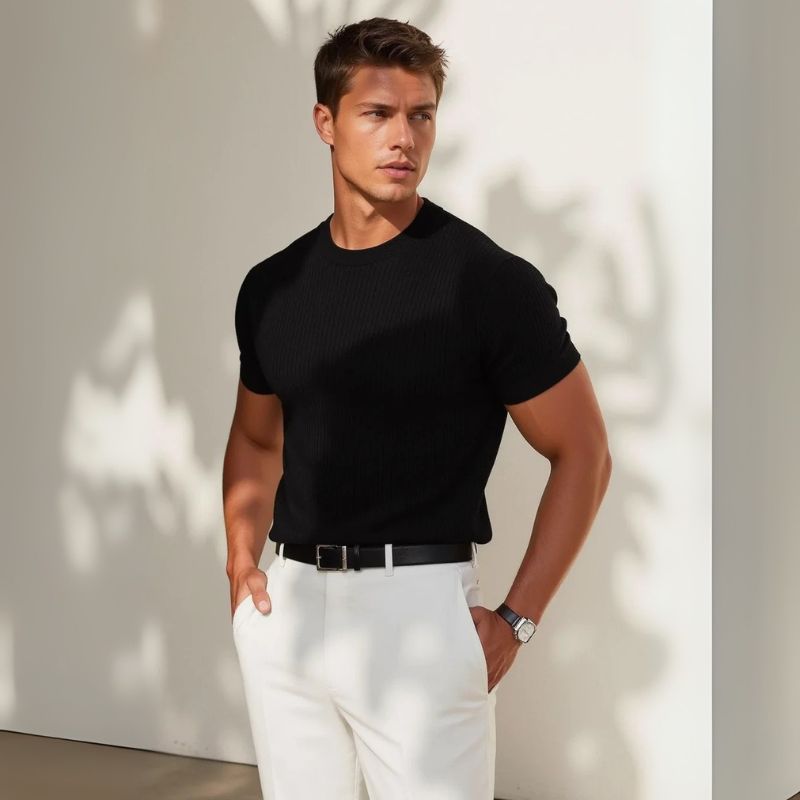 The Ravello Ribbed Cotton T-Shirt