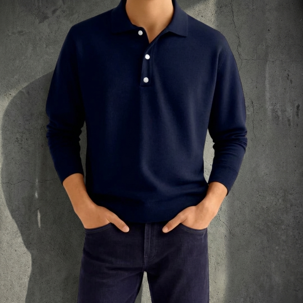 MEN’S POLO | LONG SLEEVE | HALF-BUTTON