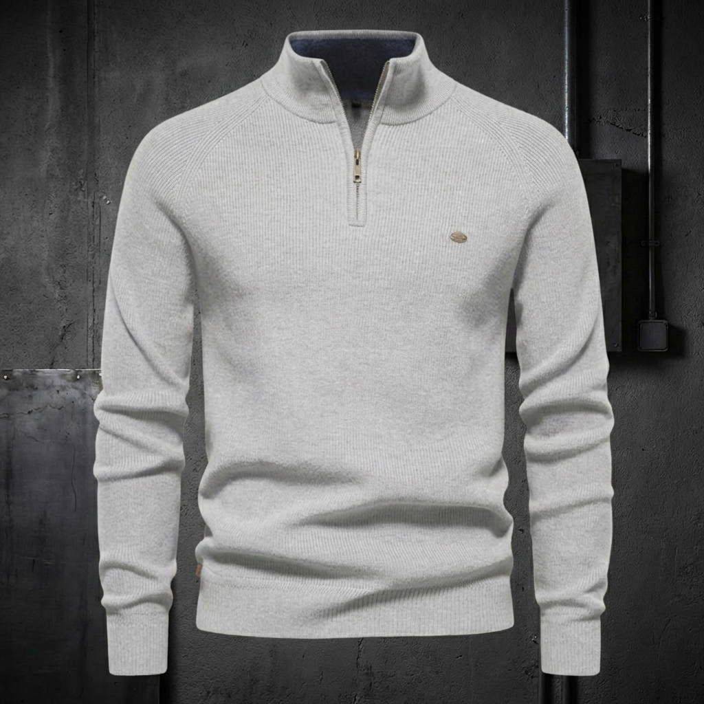MEN’S PULLOVER | ZIP-NECK | KNIT | LONG SLEEVE