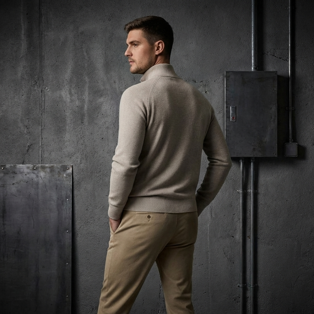 MEN’S PULLOVER | ZIP-NECK | KNIT | LONG SLEEVE