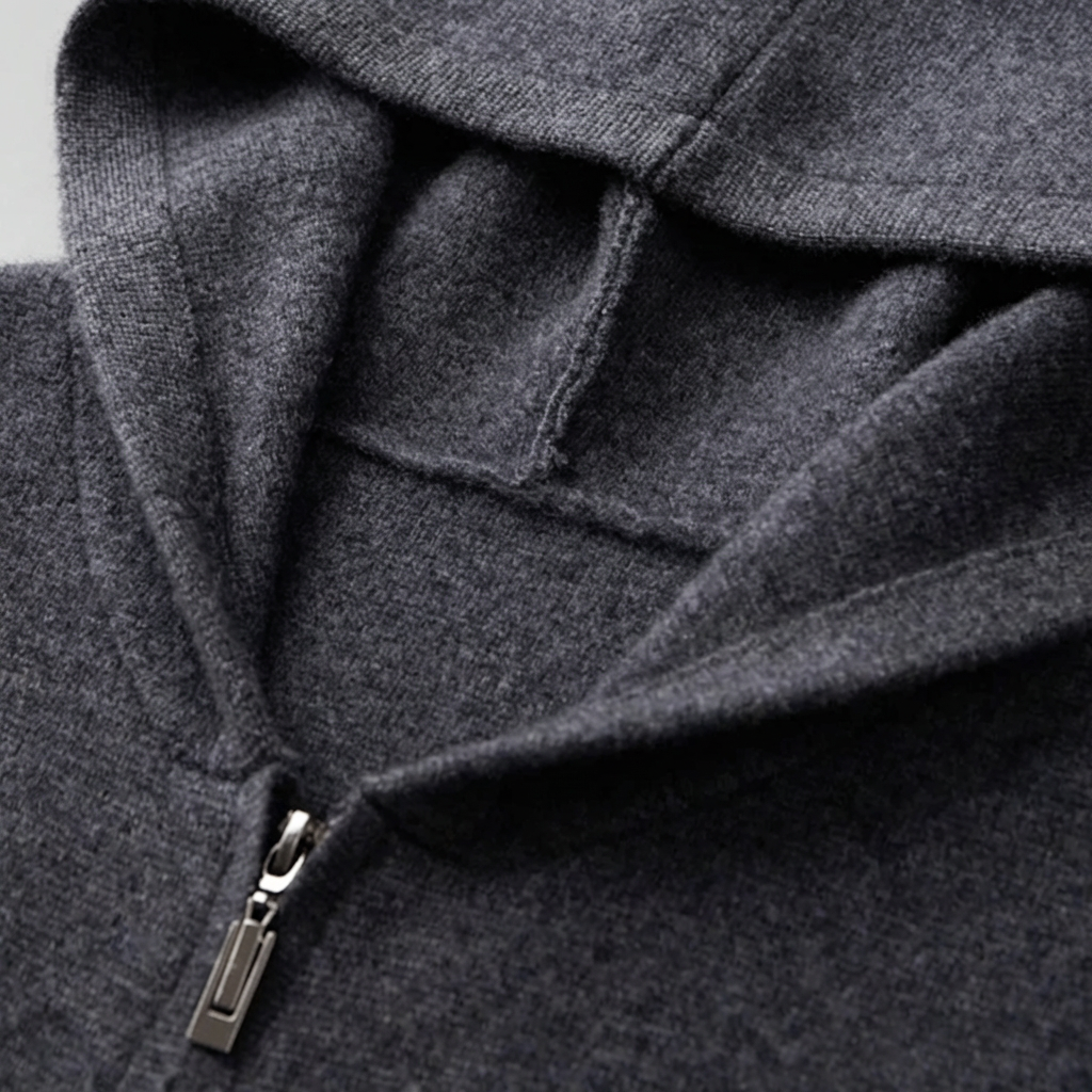 MEN’S SWEATER | HOODED | ZIP | WOOL BLEND