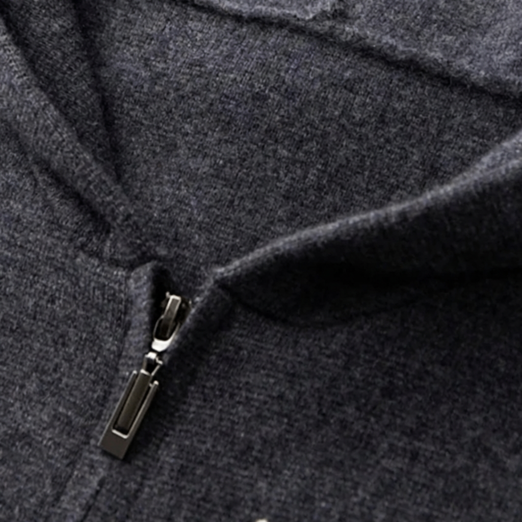MEN’S SWEATER | HOODED | ZIP | WOOL BLEND