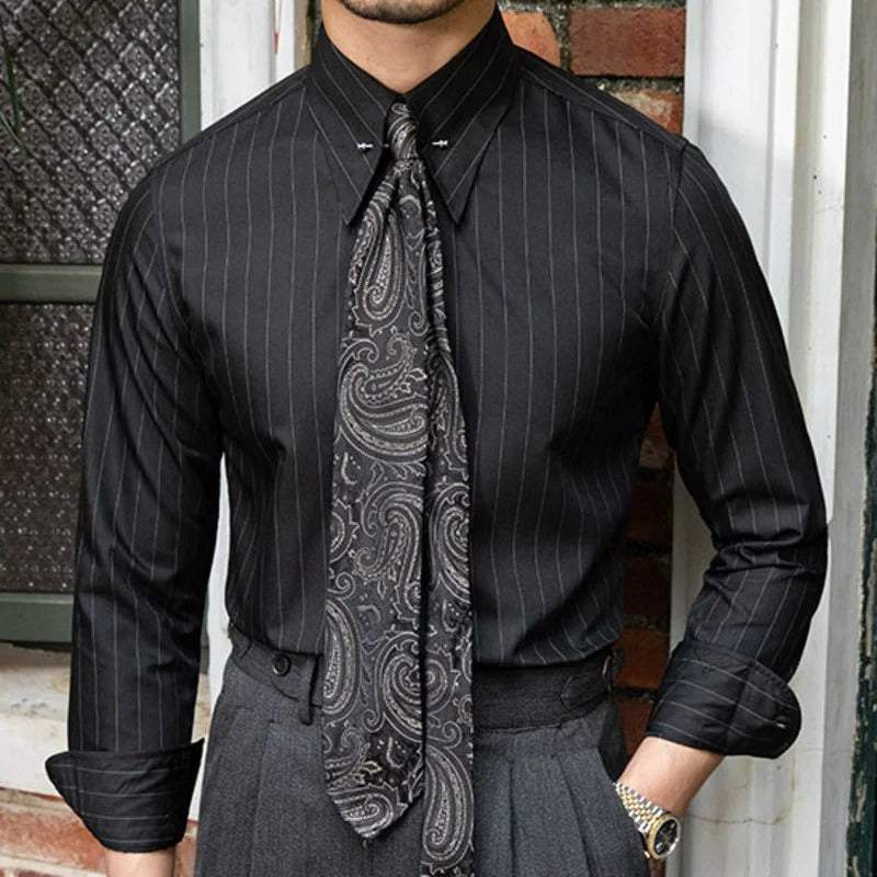 The Old Money Pinstripe Business Shirt